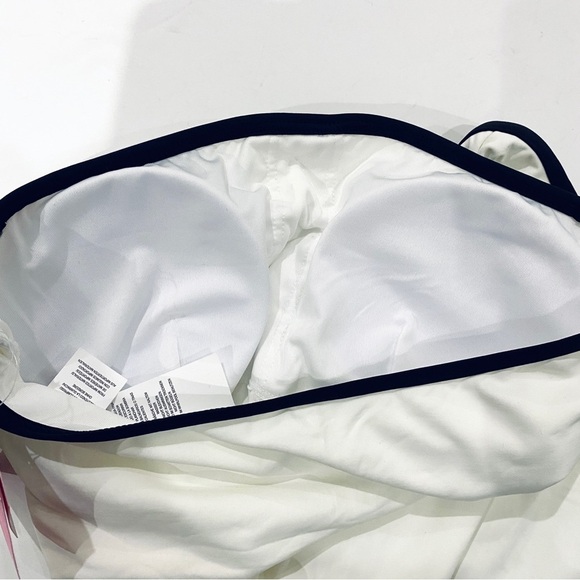 Kate Spade Texture Classic Bandeau Swimsuit with signature spade buttons - Picture 8 of 8